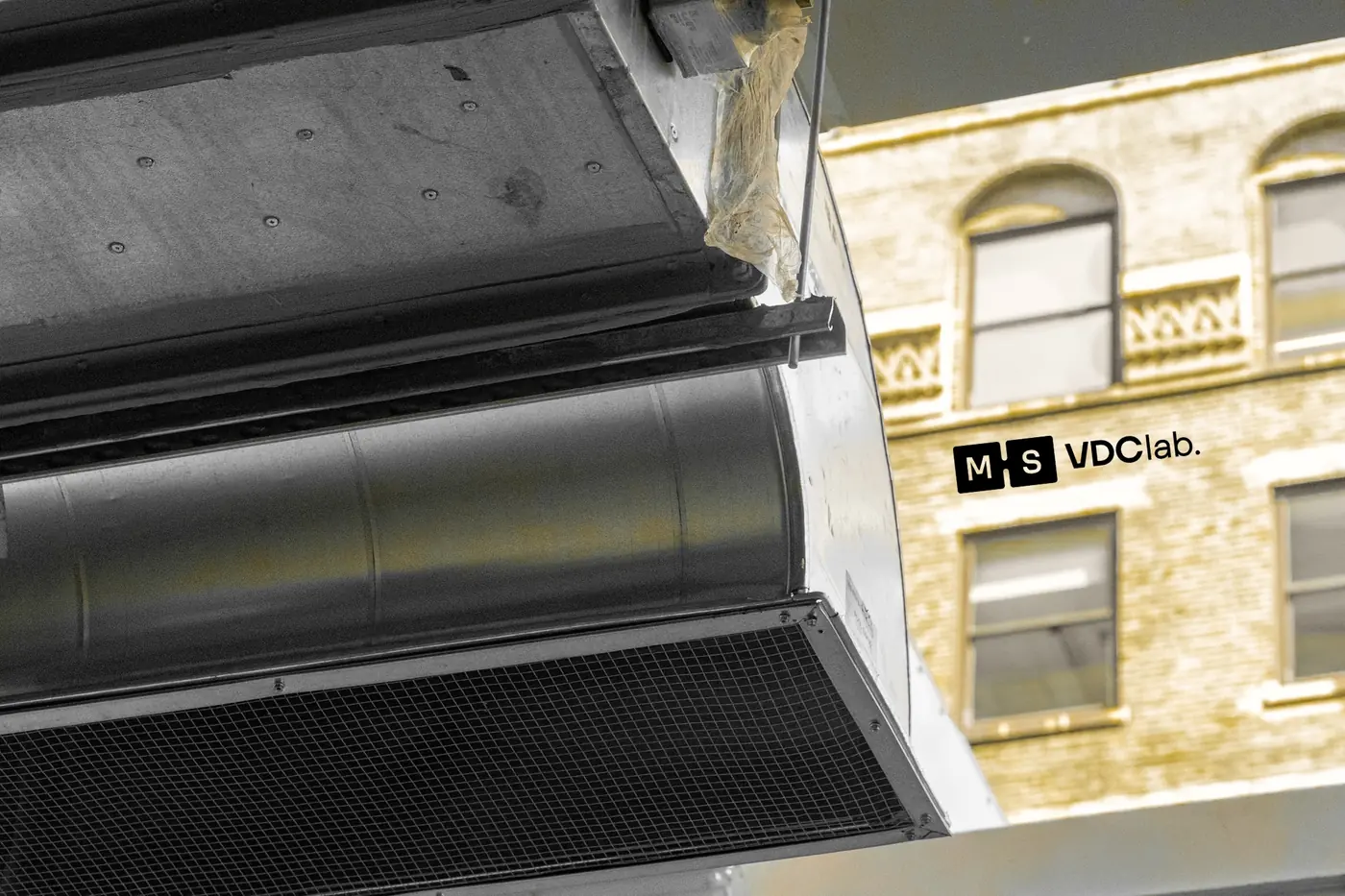 Rooftop HVAC unit on a New York City building, coordinated by VDClab