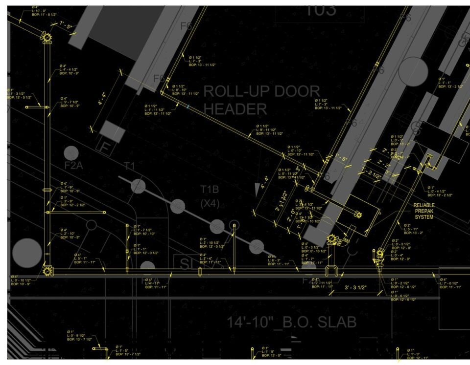 Brewery and commercial facility — Brooklyn, NY (wet and dry sprinkler systems, coordinated with HVAC, piping and tanks) — MEP shop drawing 4 of 4