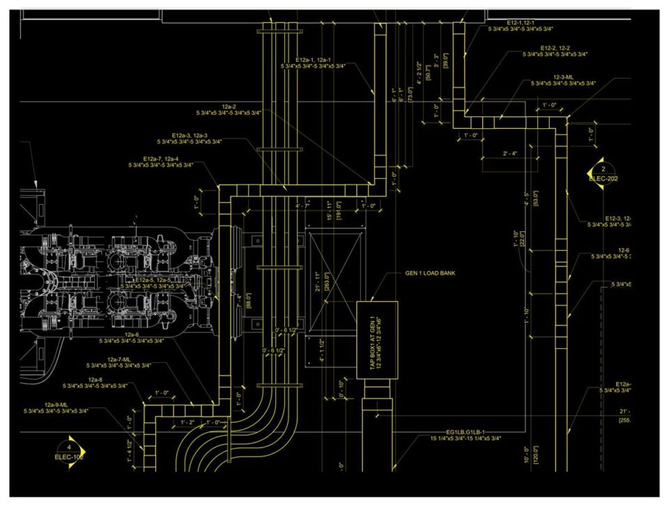 Commercial — NYC metro (cable tray and conduit routing, coordinated) — MEP shop drawing 3 of 3