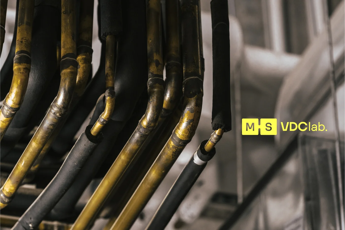 Bundle of insulated pipes with fittings installed to spool drawings
