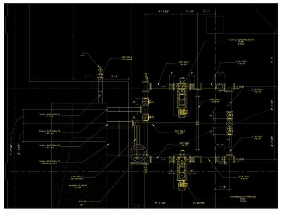 Water filtration plant — Westchester County, NY (flanged ductile iron) — MEP shop drawing 2 of 4
