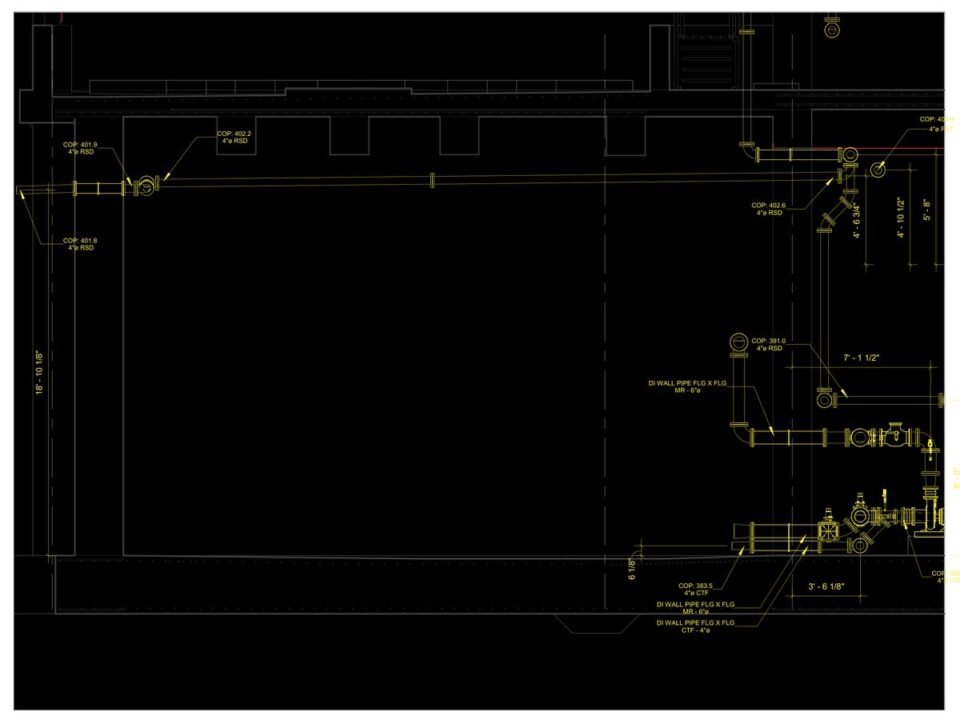 Water filtration plant — Westchester County, NY (flanged ductile iron) — MEP shop drawing 4 of 4