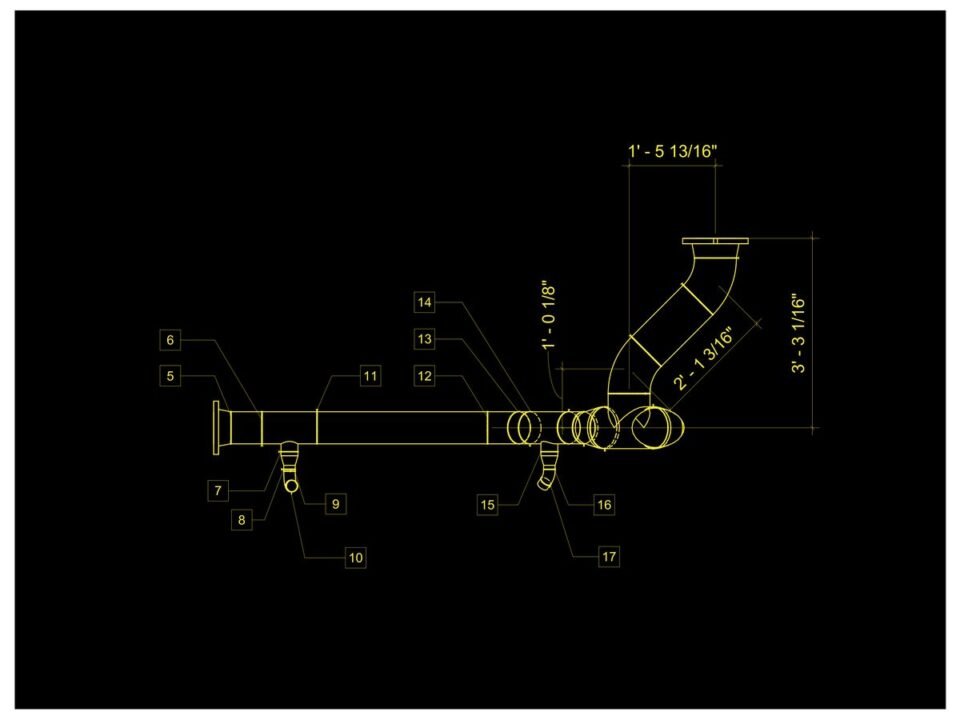 Water treatment facility — Westchester County, NY (chemical-injection pipe spools, titanium) — MEP shop drawing 2 of 4