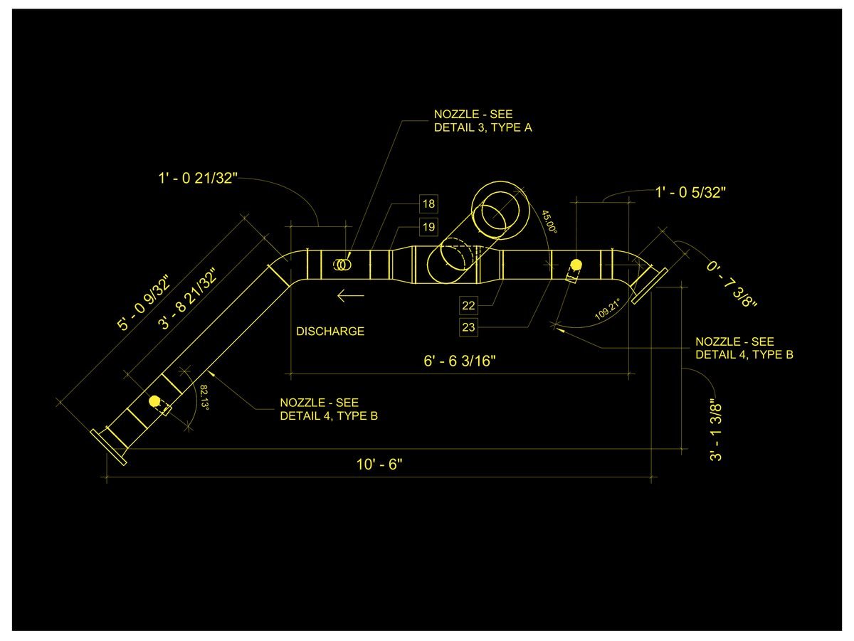 Water treatment facility — Westchester County, NY (chemical-injection pipe spools, titanium) — MEP shop drawing 3 of 4